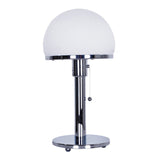 Nordic Chrome White Hemisphere Glass Metal Table Lamp Home Bedside Desk Lamp Art Fixture LED Suspension Lamps TA104