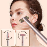Upgraded Warming Light Therapeutic Eye Face Massager EMS Touch Induction Vibrating Relaxation Wand 360° Rotate Cosmetic Device