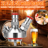 Mini Beer Keg 304 Stainless Steel Ball Lock Wine Tap Dispenser for 3.6L/5L/10L Homebrew Beer Tool