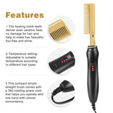 Hair Straightener Flat Irons Straightening Brush Hot Comb Hair Styler Corrugation Curling Iron Wet Dry Use Hair Curler Comb