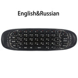 C120 Russian English mini wireless keyboard 2.4Ghz Gyroscope Fly air mouse 6 Axis Sensor android Remote Control Smart Tv Box