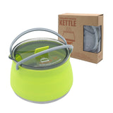 Silicone Folding Kettle Coffee Tea Portable Water Pot Field Camping Open Fire Stainless Steel Bottom for Outdoor Camping Hiking