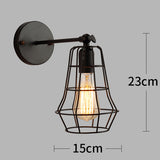 Loft American Iron Black Lampshade Wall Lamp Vintage Cage Guard Sconce Loft Lighting Fixture Modern Indoor Lighting Wall Lamps