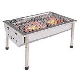 Outdoor Barbecue Grill for 3-5 People Stainless Steel Portable Barbecue Stove Thicken Picnic Barbecue Tools for Camping