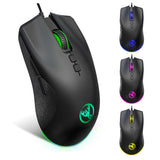 HXSJ A883 Wired Gaming Mouse 7-key Programmable Gaming Mouse 4-gear Adjustable DPI USB Plug and Play for Desktop Computer Laptop