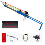 Stainless Steel Catapult with 12 Strand Rubber Band Laser Hunting Slingshot Powerful Slingshot Rifle Outdoor Shooting