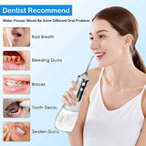 Rechargeable Water Flosser Portable Oral Irrigator Teeth Water Jet Cleaner Floss Machine For Brace Care 300ML