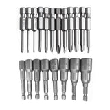 20Pcs 1/4 Inch Hex Magnetic Nut Driver Socket Set Metric Impact Drill Bits, 12Pcs Phillips Screwdriver Set, 50Mm &amp; 8Pcs 6 To 13M