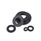 600Pcs Black Nylon Rubber Flat Washer Assortment Kit for M2 M2.5 M3 M4 M5 M6 M8 M10 M12 Plain Repair Washer Furniture Gasket Kit