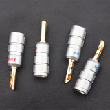 8Pcs Solder-free Pure Copper Sawtooth Banana Plug Connector HIFI Audio Speaker Cable Adapter