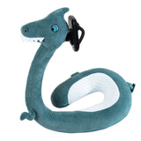 2 In 1 Travel Cartoon Animal Plush U-Shaped Neck Pillow with Mobile Phone Holder Q1QD