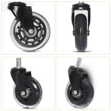 5PCS Office Chair Caster Wheels 3 Inch Swivel Rubber Caster Wheels Replacement Soft Safe Rollers Furniture Hardware