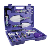 10 Piece Garden Tools Set Flower Print Aluminium Gardening Tools with Trowel Transplanter Rake Weeder Pruner Shears Sprayer
