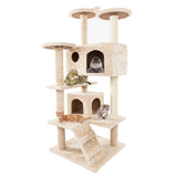 Luxury Pet Cat Tree House Condo Furniture Multi-Layer Cat Tree with Ladder Sisal Scratching Post for Cat Climbing Jumping Toy