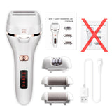 Newest 4 IN 1 Painless Epilator Depilator For Lady Full Body Electric Hair Removal Shaver Foot File Callus Remover Pedicure Tool