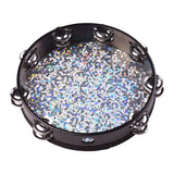 8/10 Inch Wooden Radiant Tambourine Handbell Hand Drum with Double Rows Jingles Shining Reflective Drum Percussion Instrument