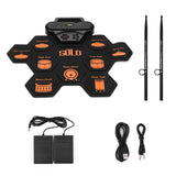SOLO SD-50 Portable Electronic Drum set Drum Pad Digital Silicone Roll-Up Drum Kit with 9 pads 2 pedals for Children Beginners