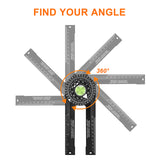 Miter Saw Protractor Ruler Digital Protractor ABS 360° Angle Ruler Inclinometer Measuring Instruments Tools for Woodwork