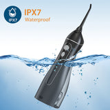 Portable Oral Irrigator with Travel Bag Water Flosser USB Rechargeable 5 Nozzles Water Jet 200ml Tank Waterproof Oral Irrigator