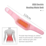 USB Charge Heating Waist Belt Adjustable Lumbar Heating Pad Warming Lumbar Belt Menstrual Cramp Lumbar Abdominal Leg Pain Relief