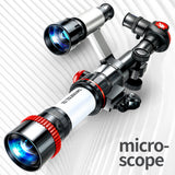 Telescope High Clear Astronomical Refracting Science Teaching Toy with 20X 30X 40X Magnification Eyepieces Tripod for Children