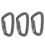 3 Pcs 24KN Aluminum Self-locking Carabiner D-Ring Keychain Survival Safety Equipment for Outdoor Camping Gear Climbing Acces
