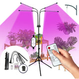 Folding Tripod Plant Lamp LED Four-head RF Remote Control Plant Lamps Full Spectrum Plant Growth Light for Plant Growing