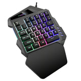 One Handed Gaming Keyboard Single Handed Mini Membrane Keyboard Professional Ultra-slim Wired Keyboard for PC Gamer