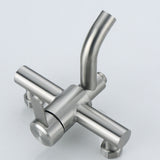 304 Stainless Steel Wall Mount Cold Hot Water Mixer Triple Valve Long Nozzle Tap Bathroom Shower Faucet