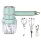 2In1 Rechargeable Garlic Ginger Chopper Electric Egg Beater Whisk Wireless Automatic Meat Food Machine Handheld Mix Kitchen Tool