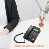16-digit Backlight LCD  Corded Phone Desk Landline Telephone Wall Mount Fixed Support Hands-Free Redial Flash Volume Control