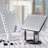 360 Degrees Rotation Makeup Mirror Adjustable 16/22 Leds Lighted LED Screen Portable Luminous Cosmetic Mirrors J9
