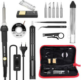 Meterk 14 in 1 Soldering Iron Kit 60W Adjustable Temperature Welding Soldering Iron with ON/OFF Switch 5pcs Soldering Tip Solder