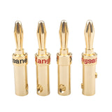 50Pcs Pure Copper Gold-plated Welding-free Lantern Banana Plug  Connector Non-magnetic Speaker Cable Dedicated Adapter