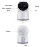Pan Tilt Wifi Security Camera Tuya Smart 2MP Two-Way Audio Night Vision Works For Alexa &amp; Google Assistant