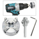 Zinc Alloy Jaw Lathe Chuck W/M12*1 Connecting Rod Drilling Tool Solid Hard Jaws Wrench Woodworking Lathe Grinding Machines 48 mm