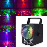 WUZSTAR DJ Disco Lights RGBW Laser Projector Sound light LED Party Lamp Stroboscopes Stage Lighting Effect for Club Wedding Show