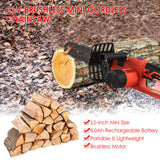 21V Brushless Cordless Chainsaw 12-inch Electric Chain Saw Pruning Saw 6.0Ah Rechargeable Battery Powered Tree Branch Pruner