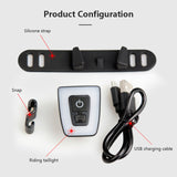 Waterproof Bike Helmet Taillight Cycling Warning Light Flash USB Rechargeable Flashlight For Bicycle Rear Light Bicycle Lights