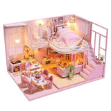Cutebee DIY DollHouse Doll House Miniature Dollhouse Wooden Furniture Kit Toys for Children New Year Christmas Gift Case