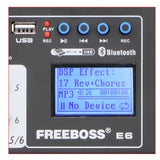 Freeboss E6 6 Channel Bluetooth 24 Dsp effect USB Record Computer Record Karaoke Party Studio Mobile Live Broadcast  Audio Mixer