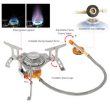 TOMSHOO Foldable Camping Gas Stove with Adapters Outdoor Stove Gas Burner for Outdoor Backpacking Fishing Cooking