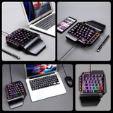 SeynLi RGB Keyboard And Mouse Set One-Handed Gaming Keyboard Mouse Mini Keypad Combo for Laptop PC Mobile Phone Game Controller