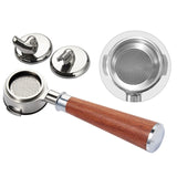 Coffee Machine Handle Stainless Steel 58mm E61 Universal Single Mouth Double Mouth Bottomless Handle