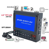 4.3 Inch Portable DVB-S2 Digital Satellite Finder and Monitor Full HD DVB-S Sat Finder Meter KPT-268AH