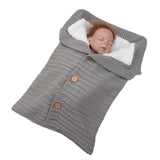 Newborn Baby Winter Warm Sleeping Bags Infant Button Knit Swaddle Wrap Swaddling Stroller Wrap Toddler Blanket Sleeping Bags