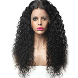 Chemical Fiber Front Lace Wig Middle Part Long Curly Hair Chemical Fiber Headgear