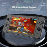 PowKiddy Video Game Console Handheld Game Player Dual Joystick Built-in 3500 Games 7-inch Screen Music Video Player