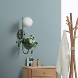 Modern LED Wall Lamp Nordic Creative Sconce Living Study Balcony Bedroom Warm Bedside Macarons Glass Ball Plant E27 Decor Light