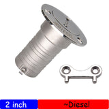 316 Stainless Steel Fuel Water Waste Diesel Gas Key Cap Filler Marine Boat Hardware Deck Filler for Vans Boat Yacht